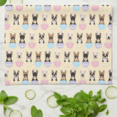 Happy Easter French Bulldog Pattern Geschirrtuch (Gefaltet)