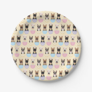 Happy Easter French Bulldog Pattern Pappteller