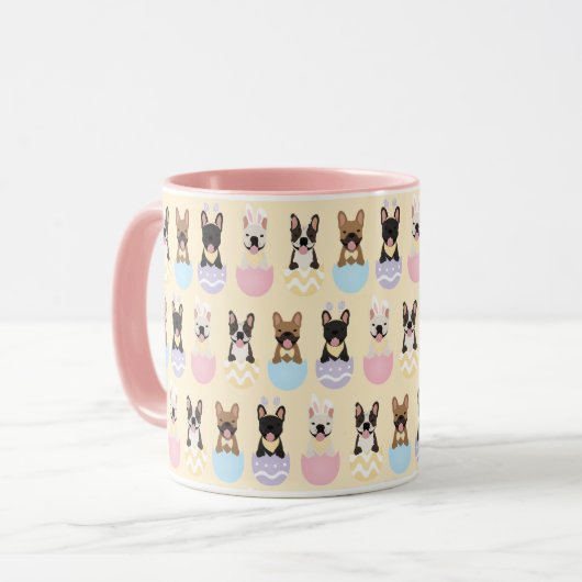 Happy Easter French Bulldog Pattern Tasse (Vorderseite Links)