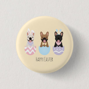 Happy Easter French Bulldogs Button