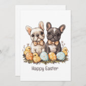 Happy Easter French Bulldogs Feiertagskarte (Vorne/Hinten)