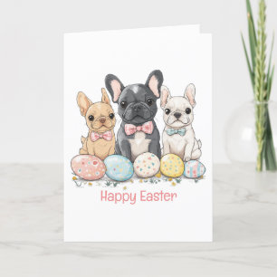 Happy Easter French Bulldogs Feiertagskarte