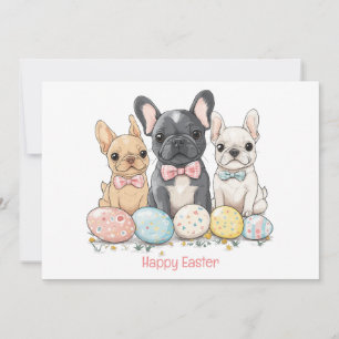 Happy Easter French Bulldogs Feiertagskarte