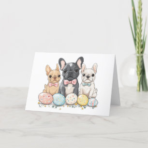 Happy Easter French Bulldogs Feiertagskarte