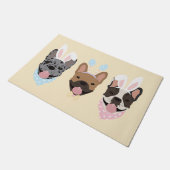 Happy Easter French Bulldogs Fußmatte (Schrägansicht)