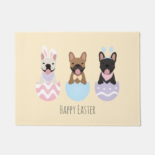 Happy Easter French Bulldogs Fußmatte (Vorderseite)