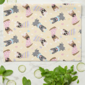 Happy Easter French Bulldogs Geschirrtuch (Gefaltet)