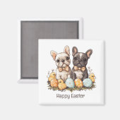 Happy Easter French Bulldogs Magnet (Vorderseite/Rückseite)