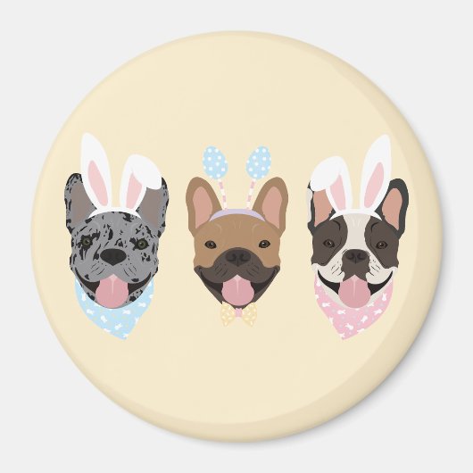 Happy Easter French Bulldogs Magnet (Vorne)