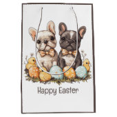 Happy Easter French Bulldogs Mittlere Geschenktüte (Vorderseite)