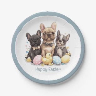 Happy Easter French Bulldogs Pappteller