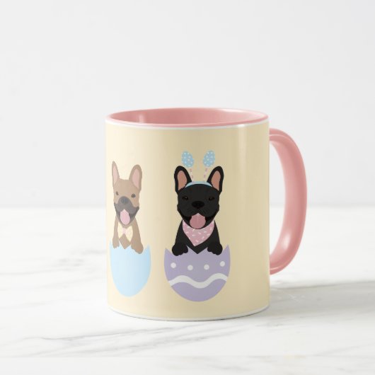 Happy Easter French Bulldogs Tasse (VorderseiteRechts)