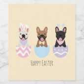 Happy Easter French Bulldogs Weinetikett (Einzelnes Label)