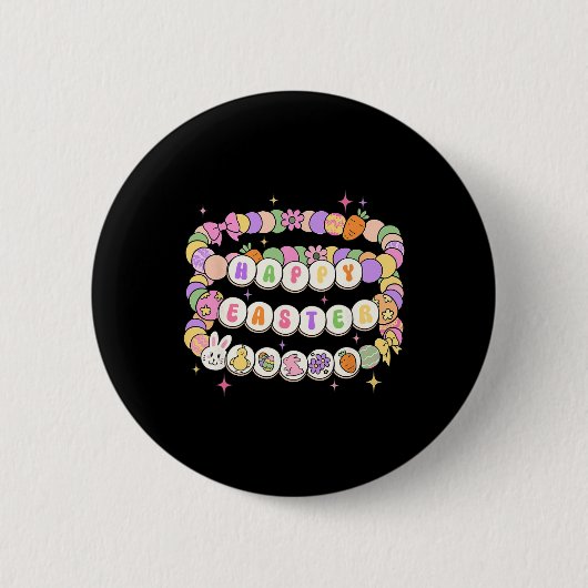 Happy Easter Freundschaft Bracelet Ostern Bunny Eg Button (Vorderseite)