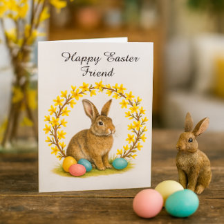 Happy Easter Friend Folded Greeting Card Karte