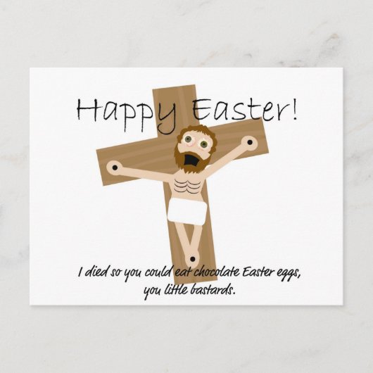 Happy Easter from Angry Jesus Feiertagspostkarte (Vorderseite)