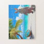 Happy Easter from Florida Beach with Easter Bunny Puzzle (Vertikal)