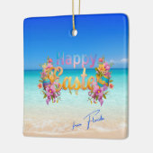 Happy Easter from Florida Tropical Beach Keramikornament (Links)