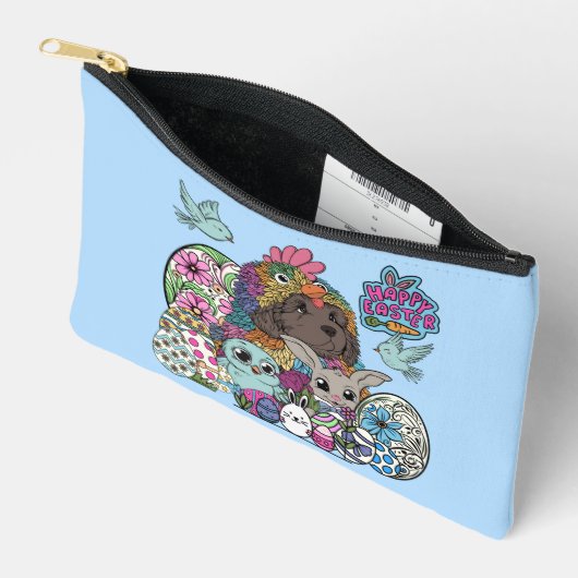 Happy Easter Fuzzy & Feather Friends Zubehörtasche (Offen)
