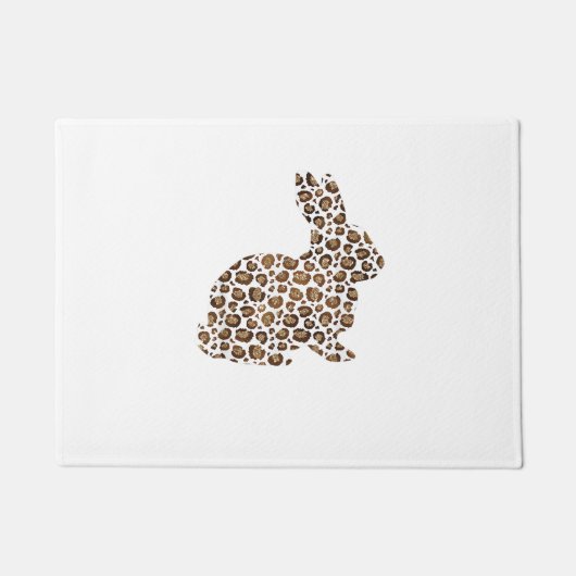 Happy Easter Geschenk Leopard Print Pattern Bunny Fußmatte (Vorderseite)