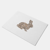 Happy Easter Geschenk Leopard Print Pattern Bunny Fußmatte (Schrägansicht)