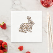Happy Easter Geschenk Leopard Print Pattern Bunny Serviette (Beispiel)