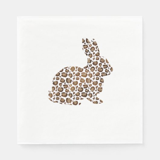 Happy Easter Geschenk Leopard Print Pattern Bunny Serviette (Vorderseite)