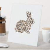 Happy Easter Geschenk Leopard Print Pattern Bunny  Sockelschild (In Situ)