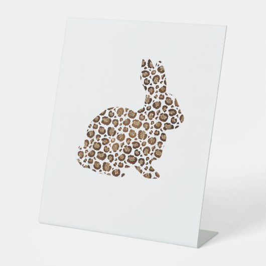 Happy Easter Geschenk Leopard Print Pattern Bunny  Sockelschild (Vorderseite)