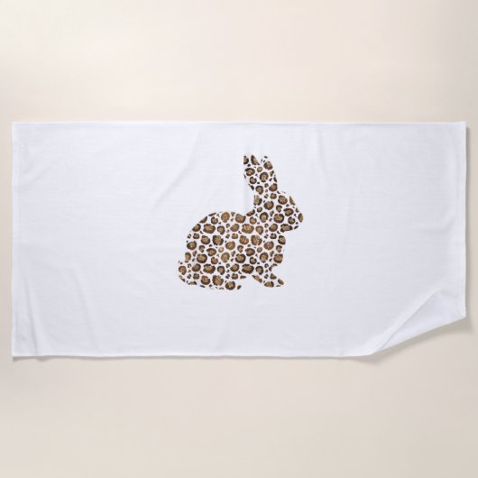 Happy Easter Geschenk Leopard Print Pattern Bunny Strandtuch (Vorderseite)