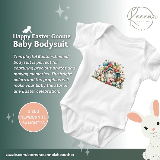 Happy Easter Gnome Baby Jersey Bodysuit Baby Strampler