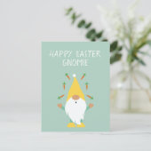 Happy Easter Gnomie Juggling Carrots Postkarte (Stehend Vorderseite)