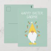 Happy Easter Gnomie Juggling Carrots Postkarte (Vorne/Hinten)