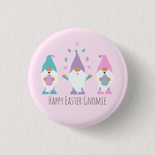 Happy Easter Gnomie Juggling Ostereier Button (Vorderseite)