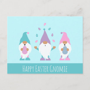 Happy Easter Gnomie Juggling Ostereier Postkarte