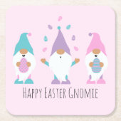 Happy Easter Gnomie Juggling Ostereier Rechteckiger Pappuntersetzer (Vorderseite)