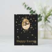 Happy Easter Gold Disco Ball Holiday Postkarte (Stehend Vorderseite)