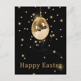 Happy Easter Gold Disco Ball Holiday Postkarte