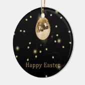 Happy Easter Gold Disco Ball Keramikornament (Links)