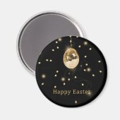 Happy Easter Gold Disco Ball Magnet (Vorderseite/Rückseite)