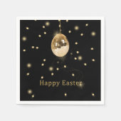Happy Easter Gold Disco Ball Serviette (Vorderseite)