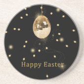 Happy Easter Gold Disco Ball Untersetzer (Vorne)