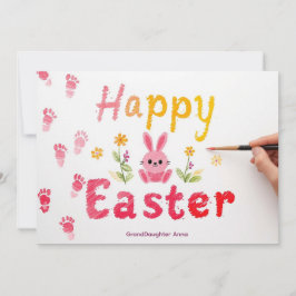 Happy Easter Granddaughter colorful card Feiertagskarte