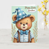 Happy Easter Grandson Bear Card Karte (Gelbe Blume)