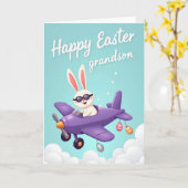 Happy Easter Grandson Plane Card Karte (Gelbe Blume)