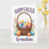 Happy Easter Grandson Spring Card Karte (Gelbe Blume)