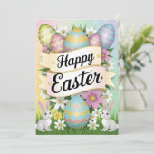 Happy Easter Graphic Design Art Einladung (Stehend Vorderseite)