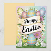 Happy Easter Graphic Design Art Einladung (Vorne/Hinten)