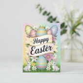 Happy Easter Graphic Design Art Postkarte (Stehend Vorderseite)