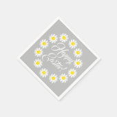 Happy Easter Graue Drehbuch niedlich zärtlich fröh Serviette (Ecke)